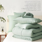 CozyLux King Size Comforter Set Sage Green - Image 7