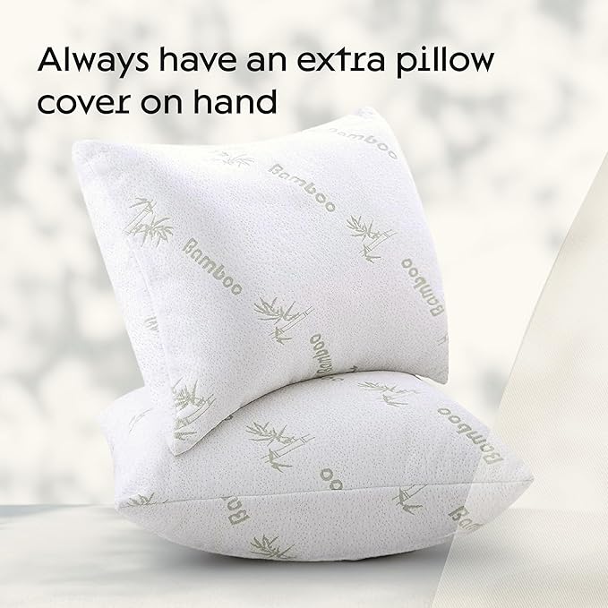 100% Waterproof Pillow Protectors Standard 20x26 Pair Zippered Pillow Case - Image 3