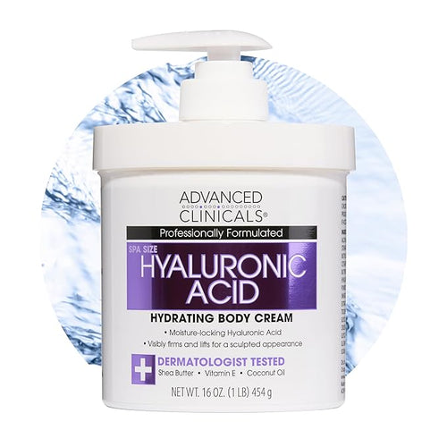 Advanced Clinicals Hyaluronic Acid Moisturizer Body Cream W/Vitamin E | by AdvancedClinicals
