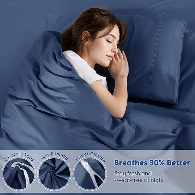 SONORO KATE 100% Egyptian Cotton Duvet Cover Queen Size, 1000 Thread Count - Image 4