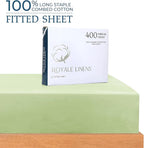 Royale Linen 400 Thread Count 100% American Grown Cotton Fitted Sheet Twin Size - Image 2