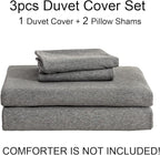 PURE ERA Jersey Knit Duvet Cover Set 100% T-Shirt Cotton Super Soft Comfy 3pc - Image 7