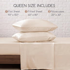 MR&HM Satin Bed Sheets, Queen Size Sheets Set - Image 7