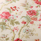 mixinni Red Floral Duvet Cover Queen Green Leaves Pattern Bedding Duvet Cover - Image 4