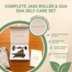 jade & timber Jade Roller & Green Sandalwood Gua Sha Set – Facial & Body - Image 2