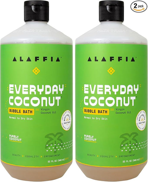Alaffia Everyday Coconut Bubble Bath, Purely Coconut Scent, 32 Oz Ea by Alaffia