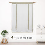 DriftAway Double Layer Linen Blackout Tie Up Curtains Thermal Insulated Fully - Image 6