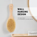 Short-Handle Dual-Sided Bath Massage Brush, Soft Boar & Firm Sisal Bristles - Image 5