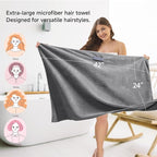 Microfiber Hair Towel Wrap for Women, Quick-Dry Turban, Ultra Absorbent & - Image 2