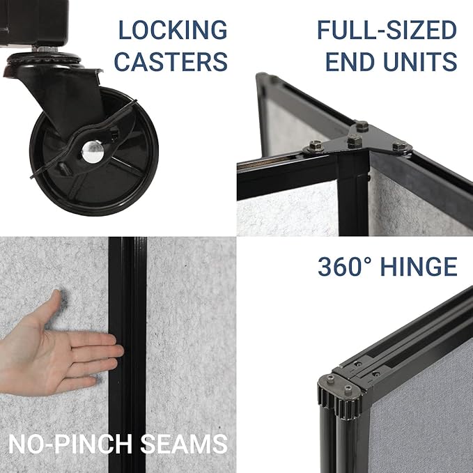 Versare Room Divider 360 Portable Wall Partition | Folding Panels | Large - Image 2