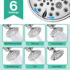 Cobbe 6-Setting High Pressure Filtered Shower Head Combo, Detachable Rain - Image 5