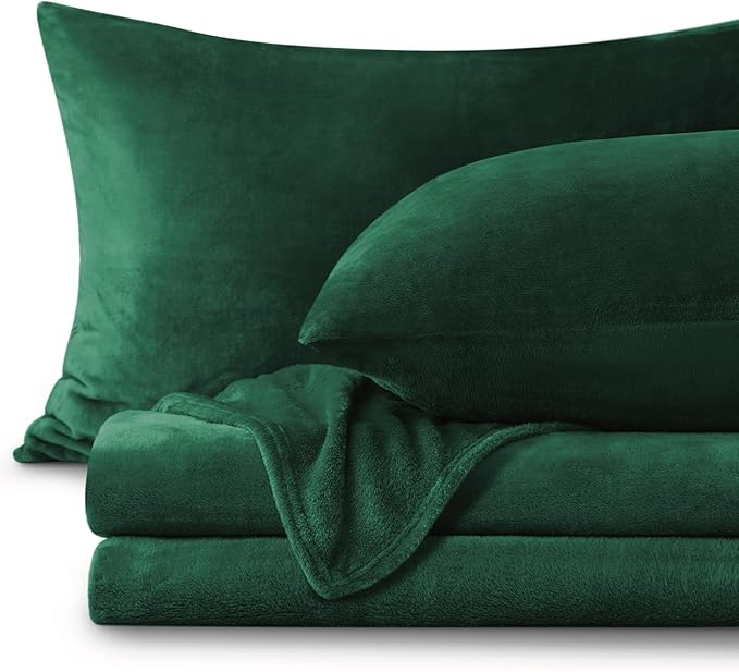 BEDELITE Flannel Sheets King Size Dark Green by BEDELITE