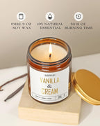 AOOVOO Vanilla Cream Candles - 9 oz Scented Candles - Image 2
