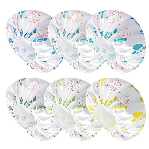 6 PCS Shower Caps for Women, Double Side Waterproof Shower Cap, Reusable by CHFONGDIRECT