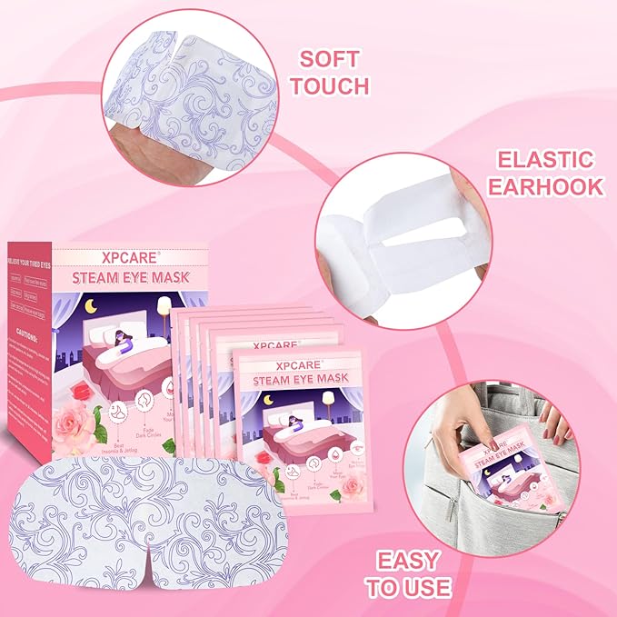XPCARE 48 Pack Steam Eye Masks for Dry Eyes, Self Heated Steam Warm Eye Mask - Image 5