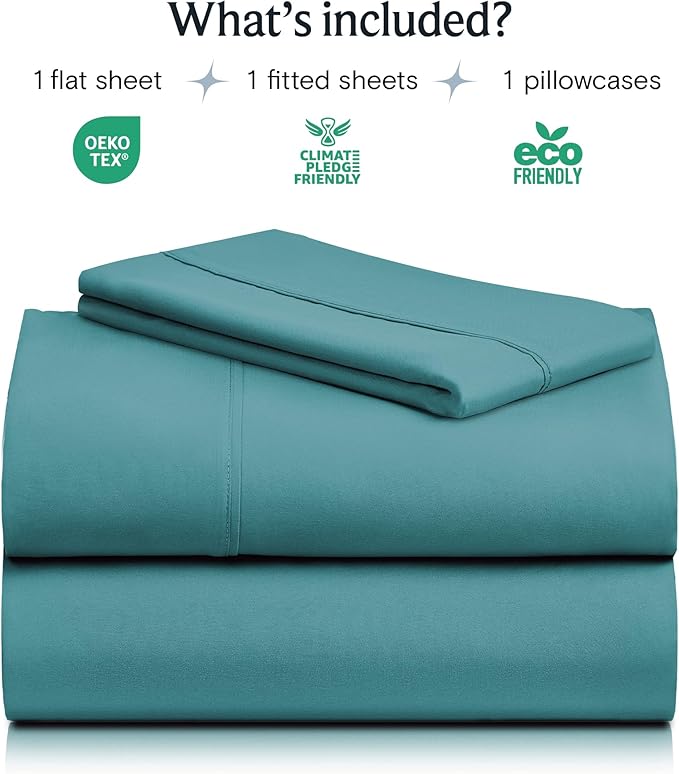 LuxClub 3 PC Sheet Twin Size Sheet Set Bed Sheets Deep Pockets 18" Eco Friendly - Image 2