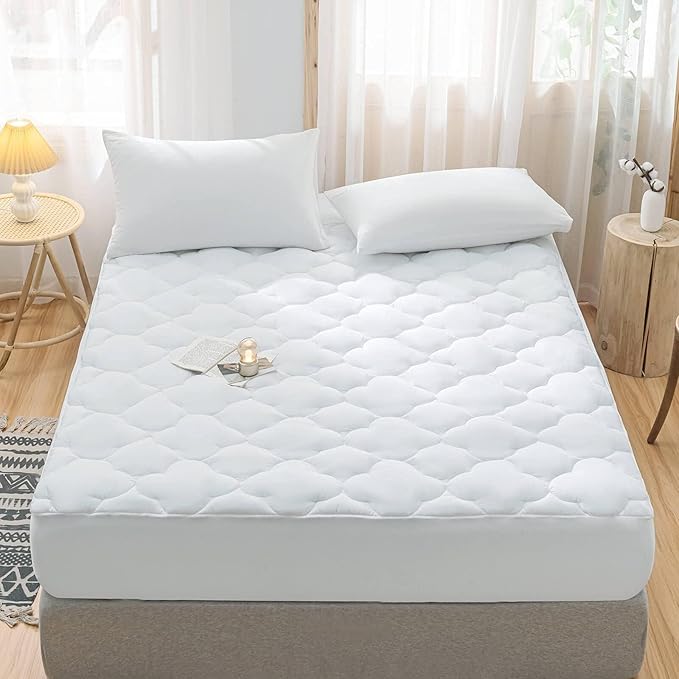 WhatsBedding Waterproof Mattress Pad Queen Size Cotton Top Down Alternative - Image 5