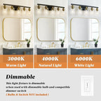 5-Light Black and Gold Bathroom Vanity Light, Bathroom Light Fixtures, Wall - Image 7