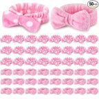 50 Pcs Pink Spa Headband Bulk Spa Sleepover Party Supplies by Wavyknot