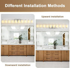10-Light Bathroom Light Fixtures, Modern Vanity Lights, Brushed Nickel Metal - Image 6
