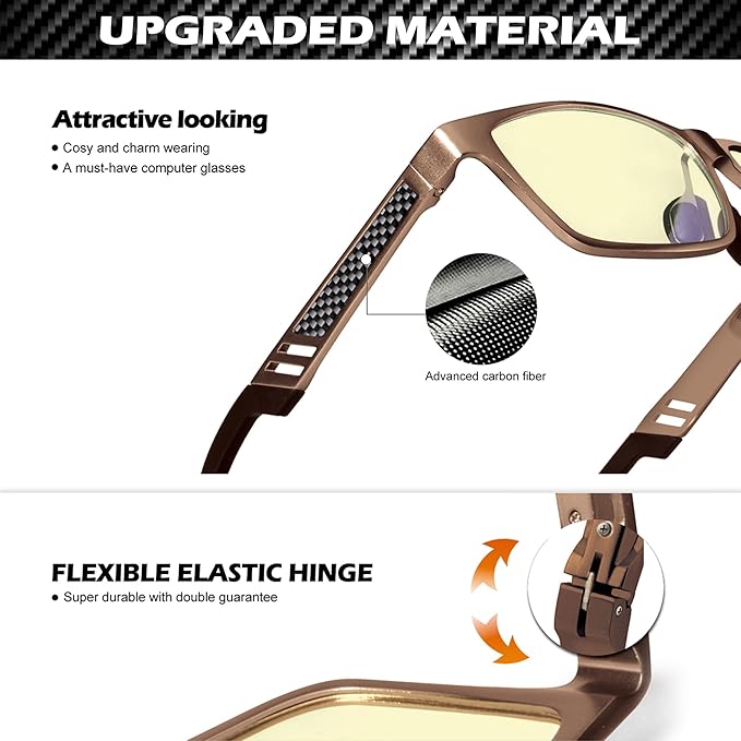 ANYLUV Blue Light Blocking Glasses Men Computer Gaming Glasses Lightweight - Image 3
