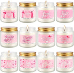 Valentine's Day Pink Scented Candles-12Pcs 3.5oz Each-Natural Plant Essential - Image 5