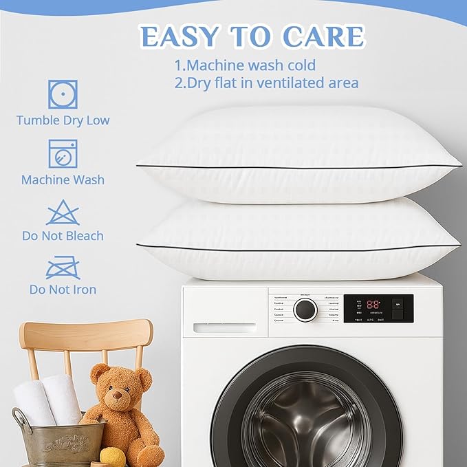 JOLLYVOGUE King Size Bed Pillow 1-Pack, Single Pillow - Image 8