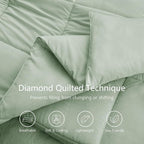 TEXARTIST Premium 2100 Series King Comforter All Season Breathable Sage Green - Image 2