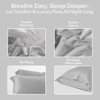 Pillow Cases Queen Size Set of 2 Pillowcases 100% Viscose from Bamboo Cooling - Image 4