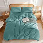 LBRO2M 100% France Linen Duvet Cover Set Cal King Size 3 Pcs Natural Flax - Image 2
