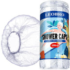LEOBRO Large Disposable Shower Cap, Plastic Shower Caps by LEOBRO