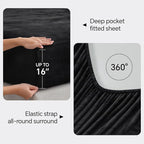 BEDELITE Flannel Sheets Twin Size Black - Image 4