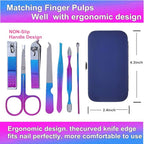 QURIPE 7pcs Manicure Set, Nail Clippers Kit, Stainless Steel Manicure Kit - Image 2