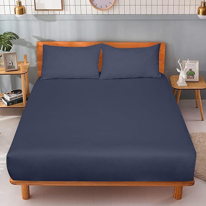 ROYALE LINENS 300 Thread Count 100% Long Staple Combed Cotton Fitted Sheet Full - Image 5