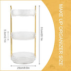 Fangoo 3 Tiers Clear Rotating Makeup Organizer - Image 2