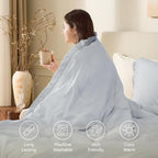 Andency Light Grey Comforter Set Queen, 3 Pieces Boho Tassel Lightweight - Image 4