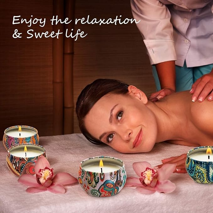 Howemon Scented Candles Gift Set, Natural Soy Wax Portable Travel Tin - Image 5