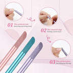 3Pcs Glass Cuticle Pusher, heemeei Dual-Ended Manicure Stick, Crystal Cuticle - Image 4