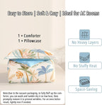 LEMIROE Tropical Coastal Blue Cotton Comforter Twin Size 2Pcs - Image 7