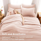 CozyLux Twin XL Comforter Set Blush Pink, 5 Pieces Bed in a Bag Twin Extra Long - Image 5