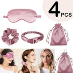 4Pcs Silk Sleep Masks Satin Eye Mask Silky Eyes Cover Blindfold Eyeshade - Image 2