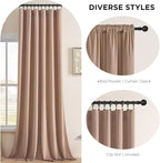 Joydeco Velvet Curtains Rose Beige Blackout Curtains Thermal Insulated 72 - Image 2