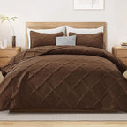 Exclusivo Mezcla King Quilt Set- Brown Quilts Bedding Set by ExclusivoMezcla