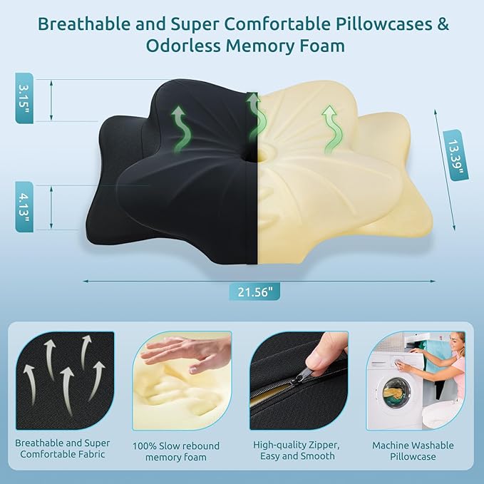 DONAMA Cervical Pillow for Neck and Shoulder, Contour Memory Foam Pillow - Image 2