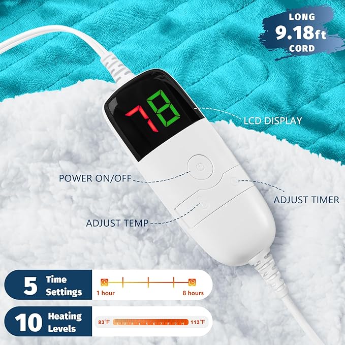 BOMOVA Heated Electric Blanket Full Size - Image 2