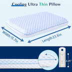 Stomach Sleeping Pillow for Stomach & Back Sleepers, Cooling Gel Thin Memory - Image 7