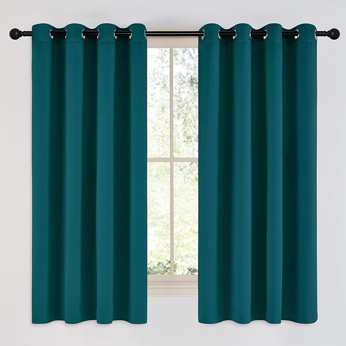 NICETOWN Faux Silk Teal Curtains & Drapes by NICETOWN