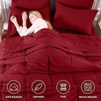 CozyLux Full Size Comforter Sets Dark Red - Image 2