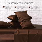 MR&HM Satin Bed Sheets, Queen Size Sheets Set - Image 2