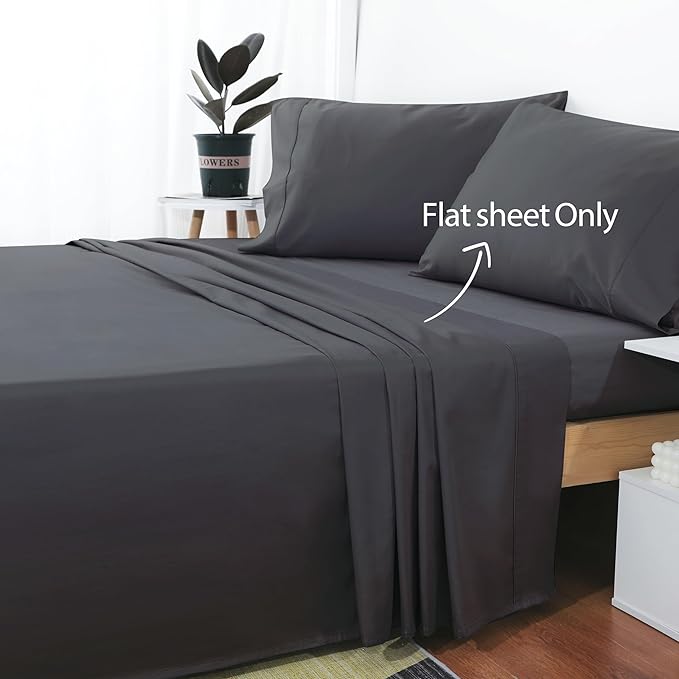 Cotton Full Flat Sheet Only, 600 Thread Count 100% Egyptian Cotton Top Sheet - Image 2